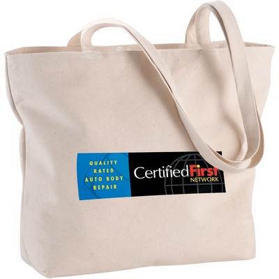 Zippered 12oz Cotton Canvas Shopper Tote