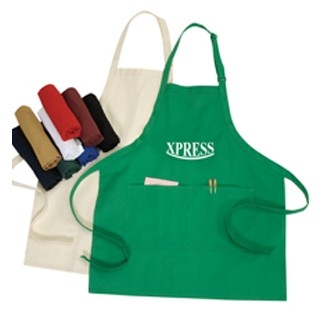 Adjustable Apron with Two Front Pockets 24" x 28", Poly-Cotton Blend