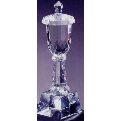 Magic Optical Crystal Trophy Cup on Base