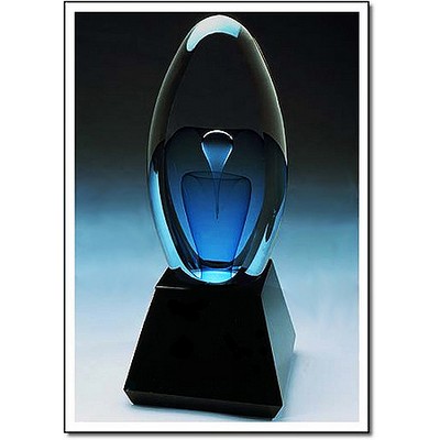 Cobalt Mirror Fountain Award w/o Marble Base (3"x6")