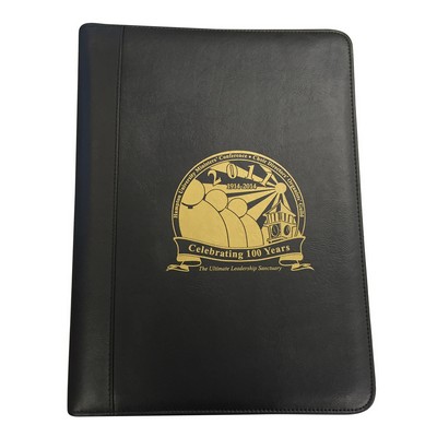 Deluxe Padfolio w/ 1" - 3 Ring Binder and Zipper Closure