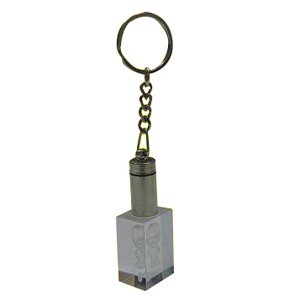 Block Keychain w/Crystal LED light