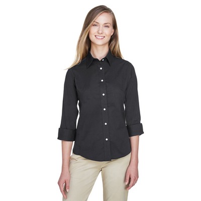 Devon and Jones Ladies' Perfect Fit™ Three-Quarter Sleeve Stretch Poplin Blouse