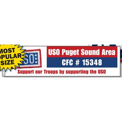 Spot Color Rectangle Bumper Stickers (3"x11 1/2")