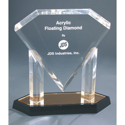 10" Blue Acrylic Floating Diamond Award