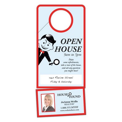 Door Hanger - 3.5x8 Extra-Thick Laminated with Slit and Detachable Business Card - 24 pt.