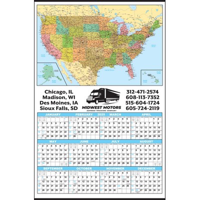 Year-In-View® Color-Coded U.S. Maps Calendar