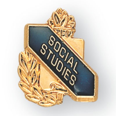 Enameled & Epoxy Domed Scholastic Award Social Studies Pin