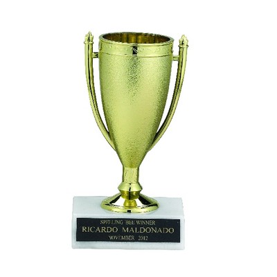 5½" Gold Cup Trophy w/White Plastic Base