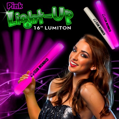 16" Pink LED Foam Lumiton Baton