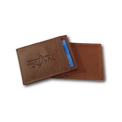 Custom Genuine Leather Flat USB Drive/ Card Sleeve (Debossed/ 1 Side)