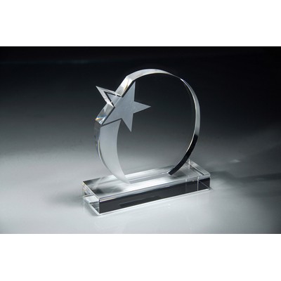 Star-Maker Round Crystal Shooting Star Award S - 6'' H