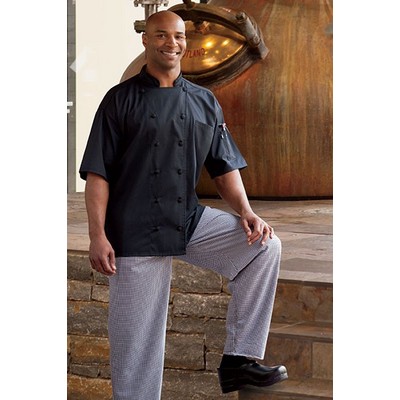 Aruba Black Short Sleeve Chef's Coat (2XL-3XL)