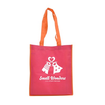 Non-Woven PP Pink/ Orange Shopper (13"x6"x15")