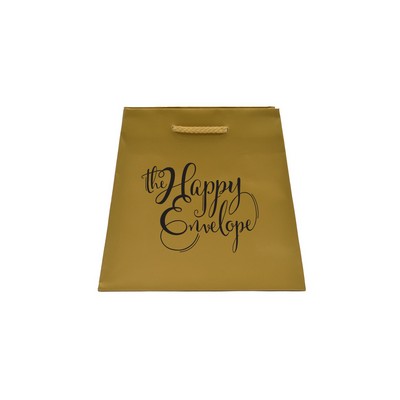 Inverted Trapezoid Matte Gold Dust Paper Euro Tote (7.5/10"x4"x8.75")