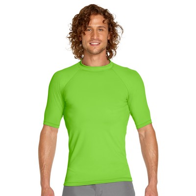 Adult Short Sleeve Rash Guard - Lime Green