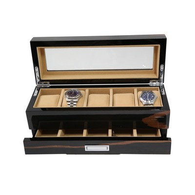 Watch & Cufflink Box - Ebony Wood