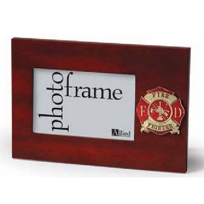 Fire Fighter Mahogany Picture Frame (4"x6")