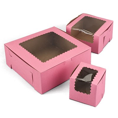 Ohio Valley Waterfall Windowed Pink Cupcake Box (14"x10"x4")