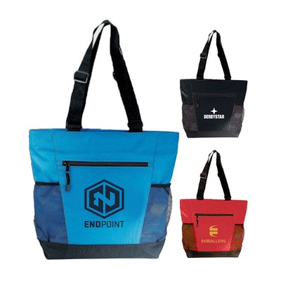 Poly Zipper Tote Bag