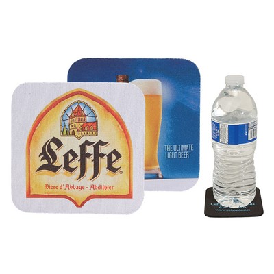 Square Soft Rubber & Jersey Skid Resistant Neoprene Coaster w/Full Color