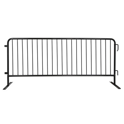 Galvanized Steel Crowd Barricade w/ Black Powder Coat, Flat Base