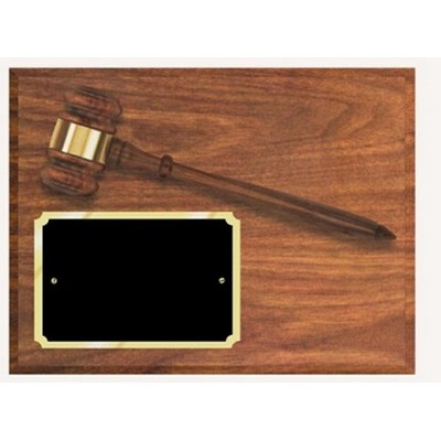 Walnut Finish Gavel w/Plate (9"x12")