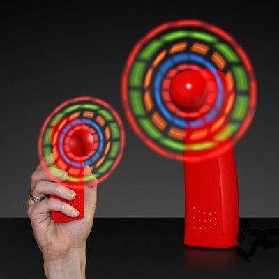 LED Red Promotional Mini Light Up Fan - BLANK