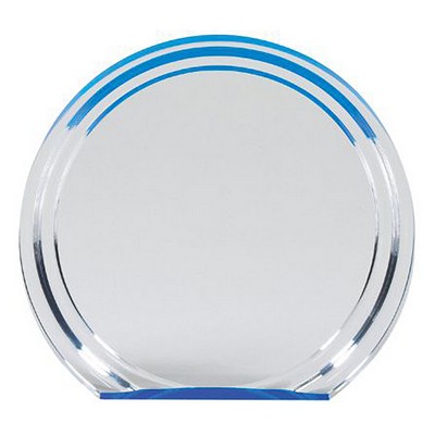 Blue Double Halo Circle Award, Small (5-1/4"x6"H)