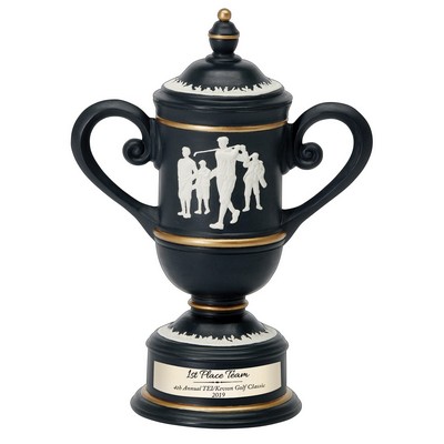 12" Cameo Male Golf Cup in Black