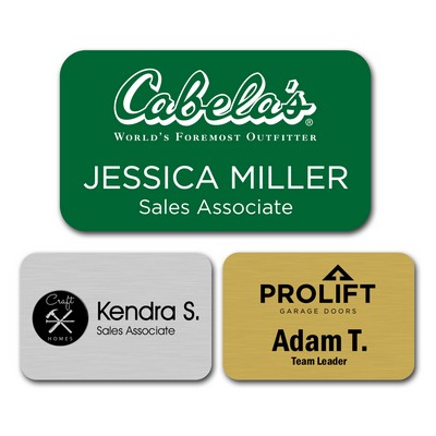 Engraved Plastic Name Badge with Personalization 1.75" x 3"