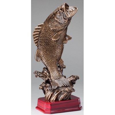 Bass Fish Resin Sculpture - 12"