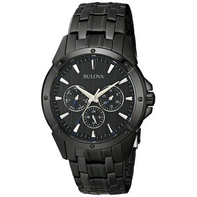 Bulova Men's Black Ion-Plated Stainless Steel Watch