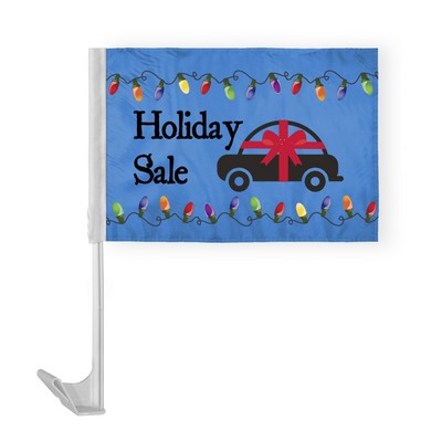 Holiday Sale with Car Car Flags 12x16 inch