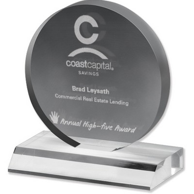 Clear Circle Acrylic Award (5"x 5 1/2"x 3/4") Laser Engraved