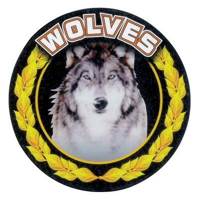 2" Wolves Mascot Mylar Medallion Insert Disc