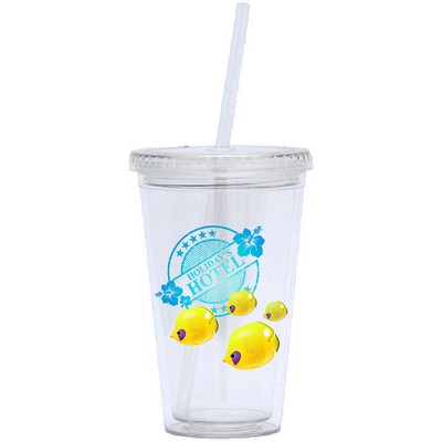 16 Oz. Slide Acrylic Tumbler w/Transparent Insert