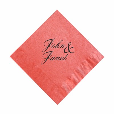 Coral Pink 3 Ply Beverage Napkins