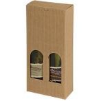 Italian Textured Kraft 2 Bottle Olive Oil & Vinegar Box (4 5/16"x2 1/8"x9 7/16")