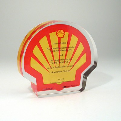 Shell Logo Lucite® Embedment Award (6" x 5 1/2" x 1 3/4")