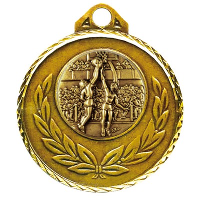 Stock Diamond Wreath 2" Medal -Basketball Female