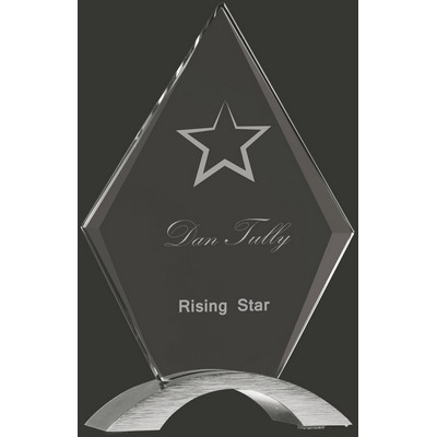 Cosmopolitan Diamond Acrylic Award with Satin Finish Aluminum Base - 7 1/4'' High