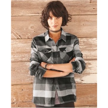 Burnside® Women's Yarn Dyed Long Sleeve Flannel Shirt