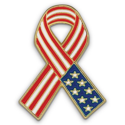 American Flag Ribbon - Patriotic Lapel Pins