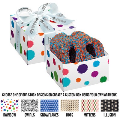 Gala Gift Box w/ 4 Chocolate Covered Pretzel Knots w/ Corporate Color Nonpareils