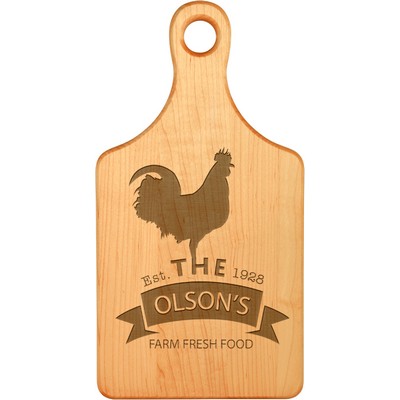 Engraved Maple Paddle Shaped Cutting Board, 13 1/2" x 7"