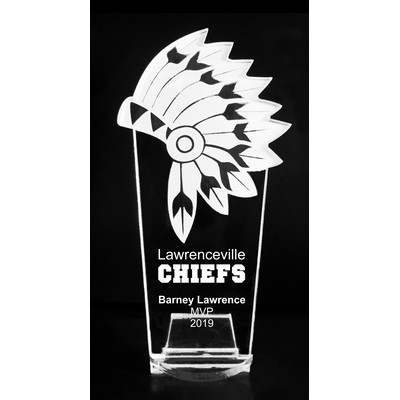 VALUE LINE! Acrylic Engraved Award - 8" Tall - Indian, Redskin or Chief