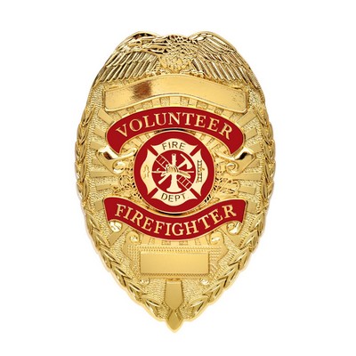 Deluxe Gold Volunteer Firefighter Badge