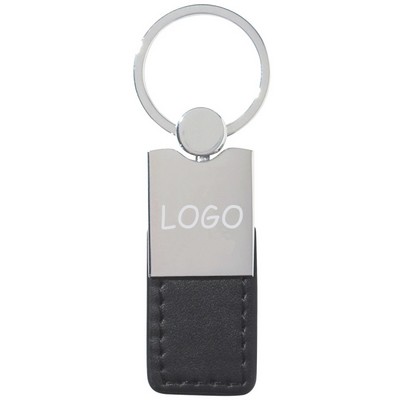 Metal Simulated Leather Key Tag