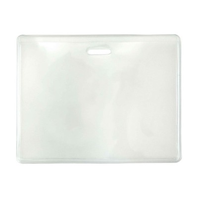 3.92" W x 2.91" H - Horizontal Clear Vinyl Badge Holder (Blank)